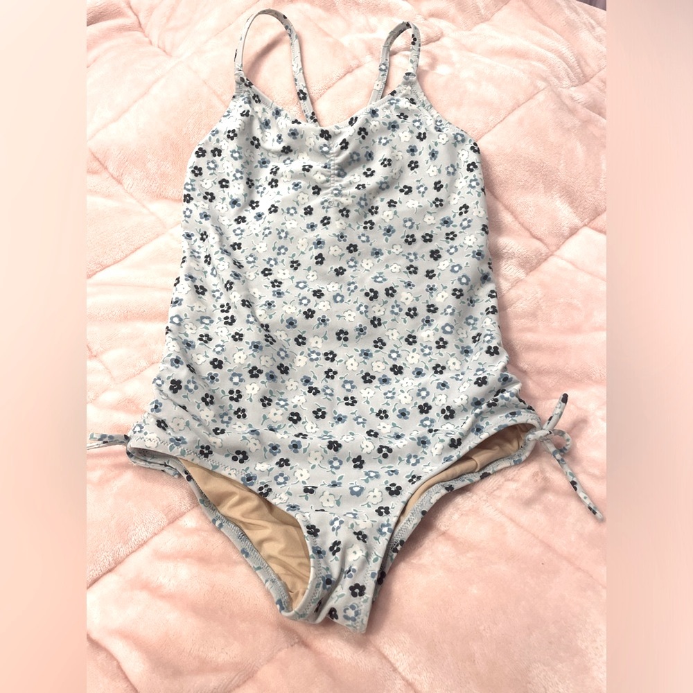 Crewcuts Blue floral One Piece Swimsuit
